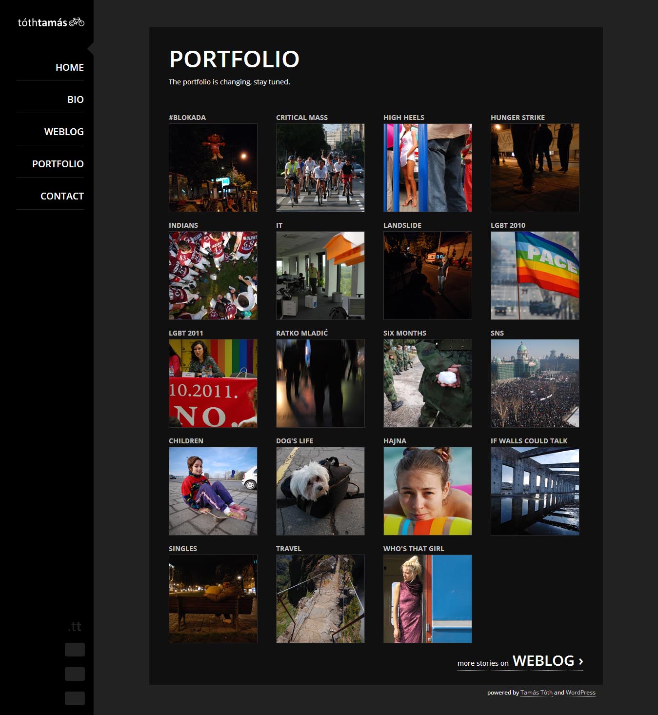 The old portfolio on the tothtamas.tt website